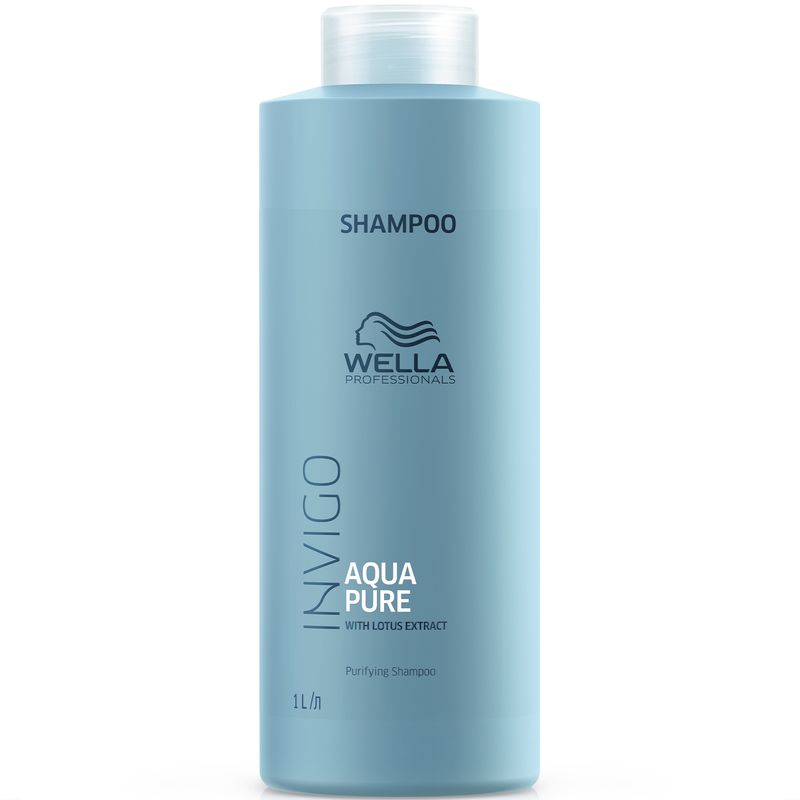 WELLA - Shampo Antiresiduos Wella Invigo Aqua Pure 1000ml Limpieza Profunda.