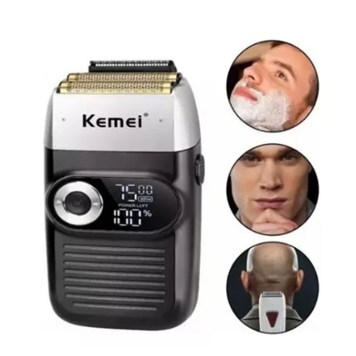 GENERICO - Máquina Afeitadora Kemei Km-2026 Negra 110v240v