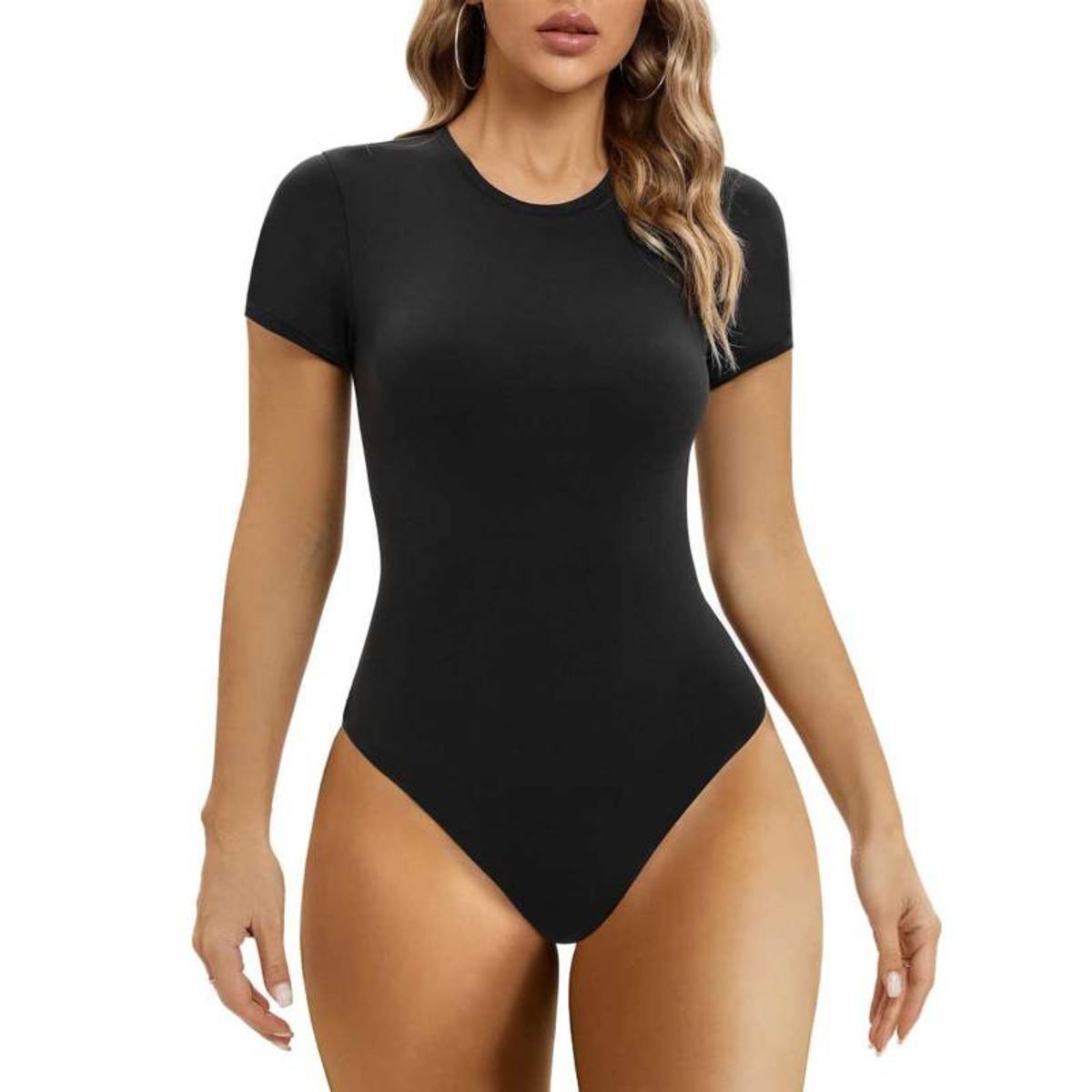 EVERSO - Pack3 Body Mujer Liso Manga Corta Cuello Redondo