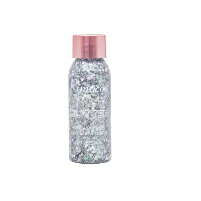 GENERICO - Glitter Gel Lentejuelas Holográficas Rostro Cuerpo Plateado.