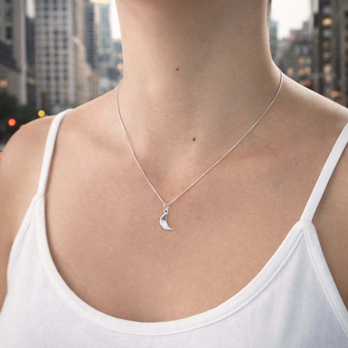 JOYAS MYTOKE - Colgante Luna Dije Collar Plata Fina 925 Mujer Femenina