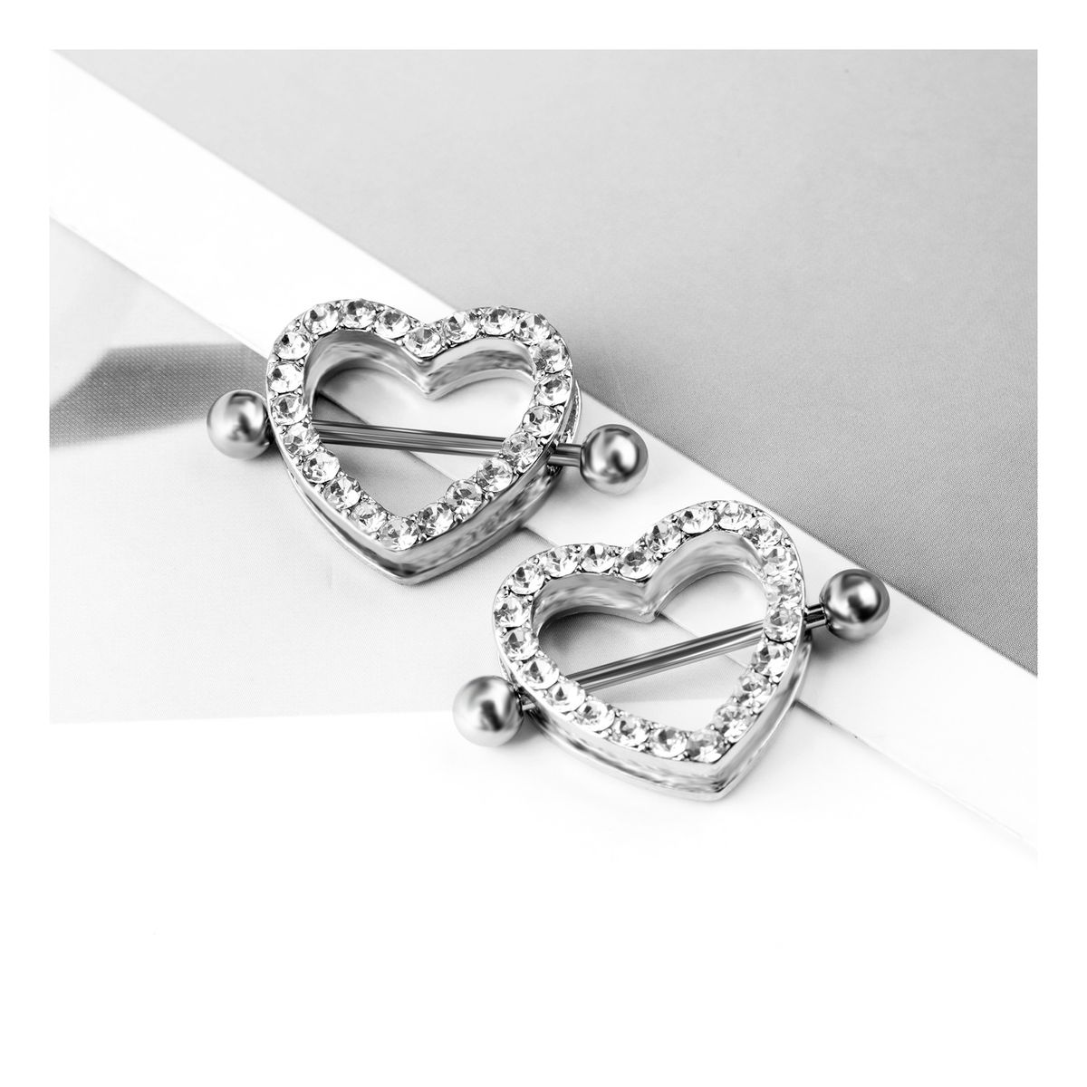 ZG JOYAS - 14 Piezas Piercing Pezon Nipple Set Corazon Y Varios 14G