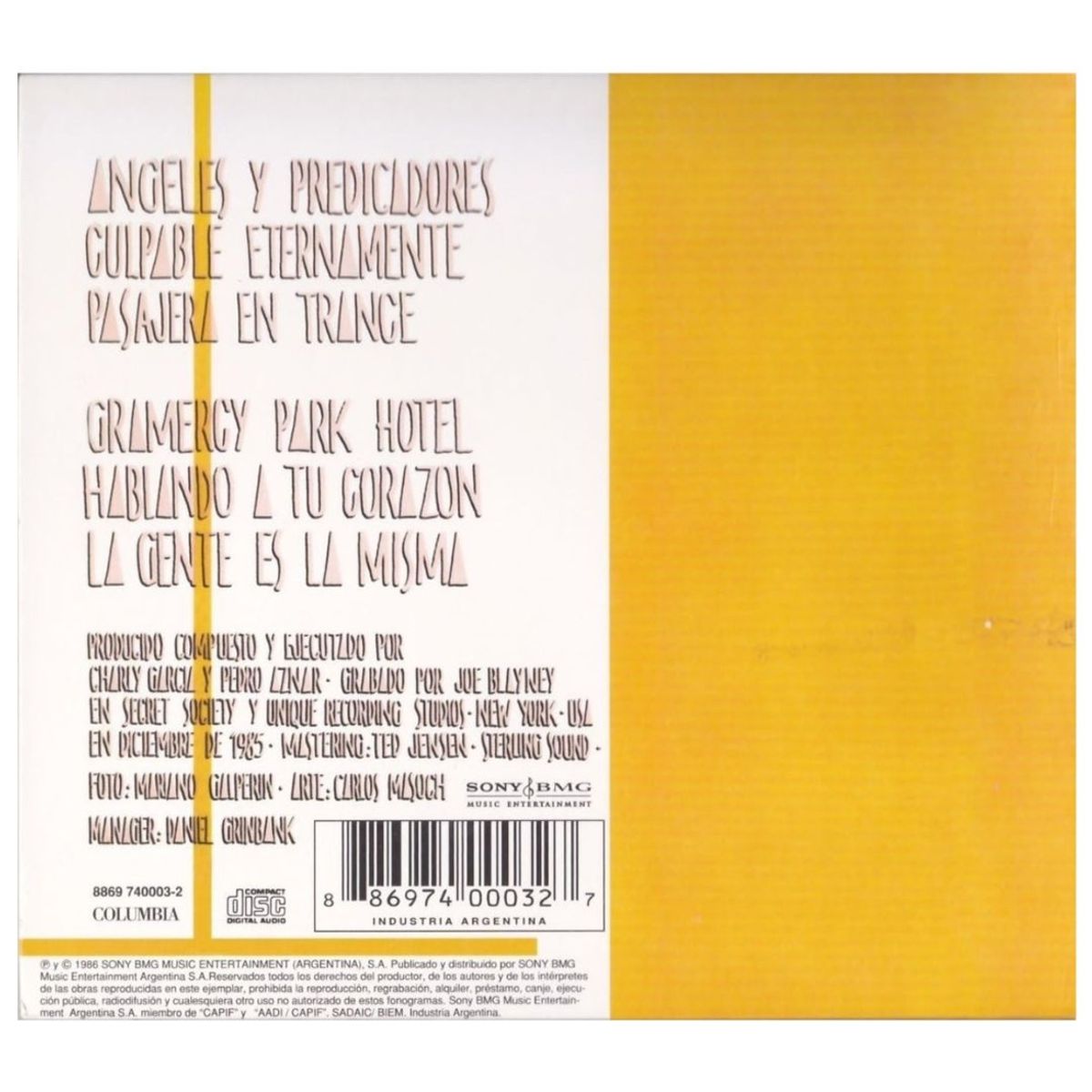 HITWAY MUSIC - CHARLY GARCIA Y PEDRO AZNAR - TANGO DIGIPACK - CD