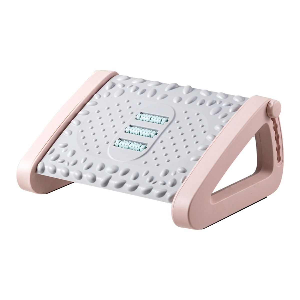 CRUSEC - Reposapiés Rodillos De Masaje Pedal Ajustable Ergonomico Rosa