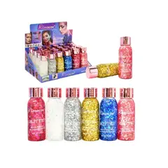 GENERICO - Glitter Gel Lentejuelas Holográficas Rostro Cuerpo AZUL.