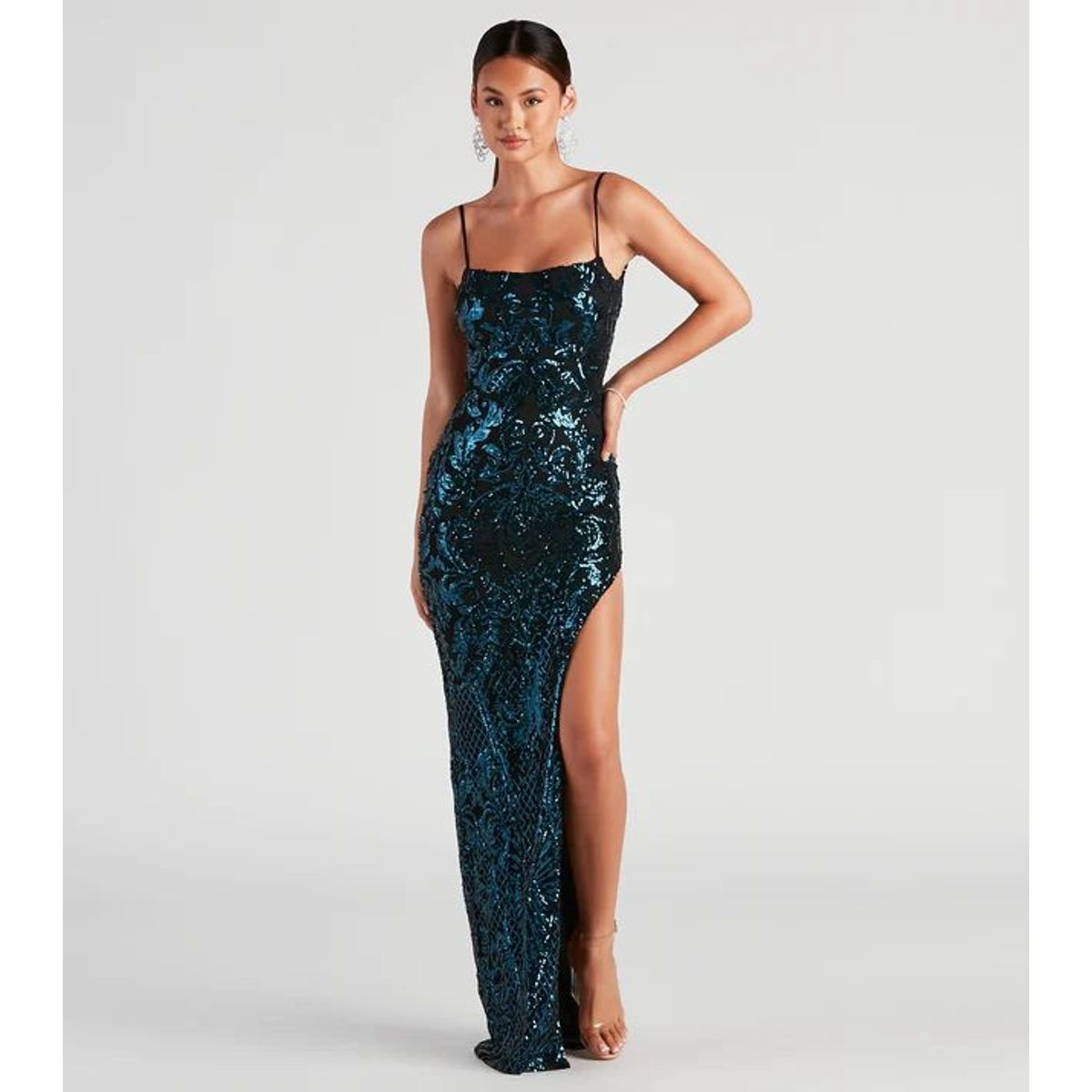 WINDSOR - Jenelle Formal Sequin Open Back Dress