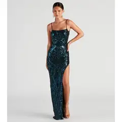 WINDSOR - Jenelle Formal Sequin Open Back Dress