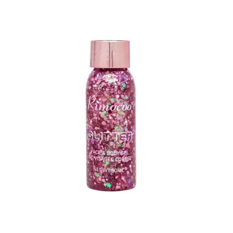 GENERICO - Glitter Gel Lentejuelas Holográficas Rostro Cuerpo ROSADO.