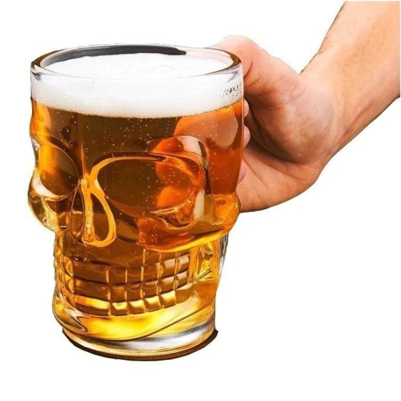 GENERICO - Set 6 Vasos Cerveceros Calavera 530 Cc