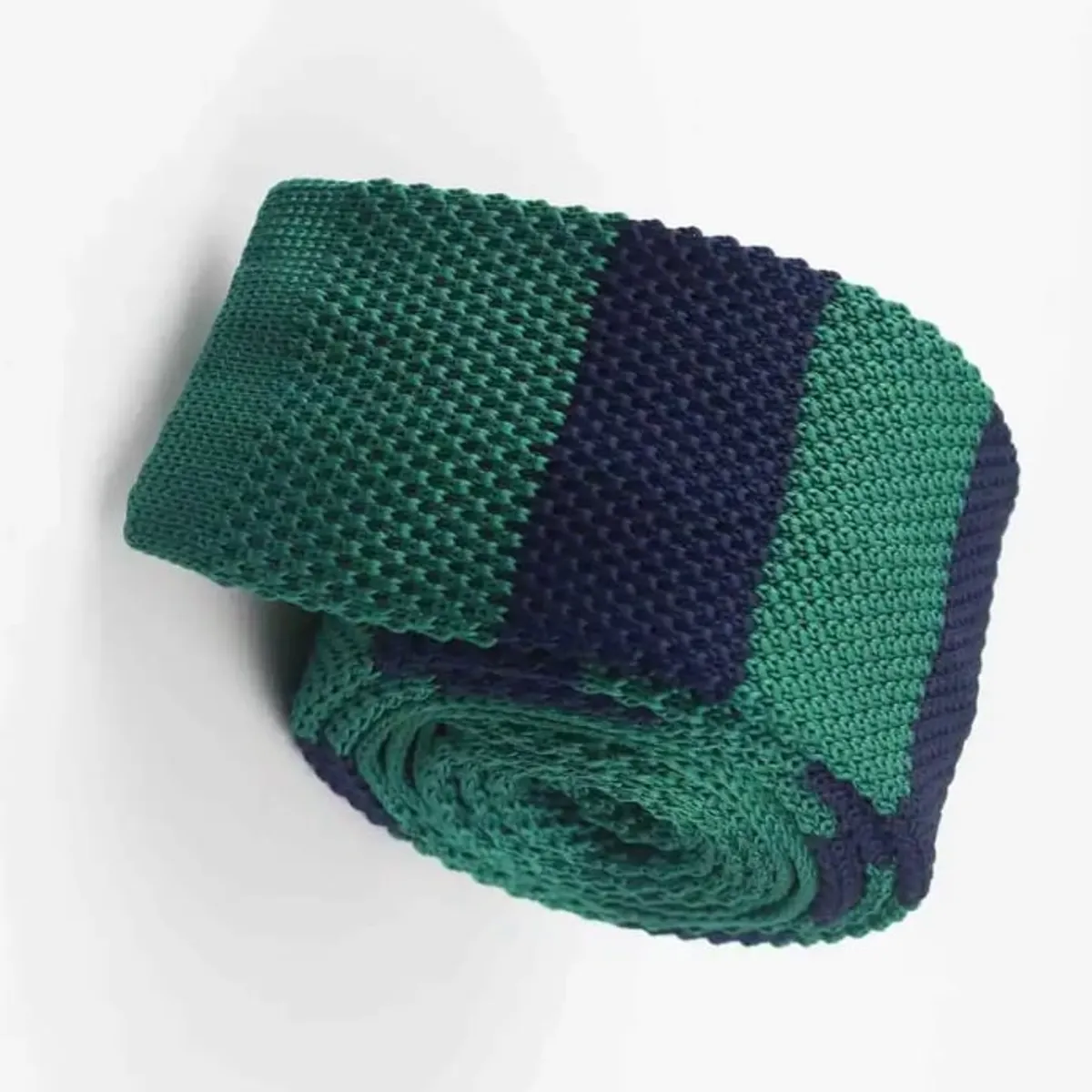 MERCADO CBF - Corbata Vintage Tejida Diseño Verde Azul Rayado