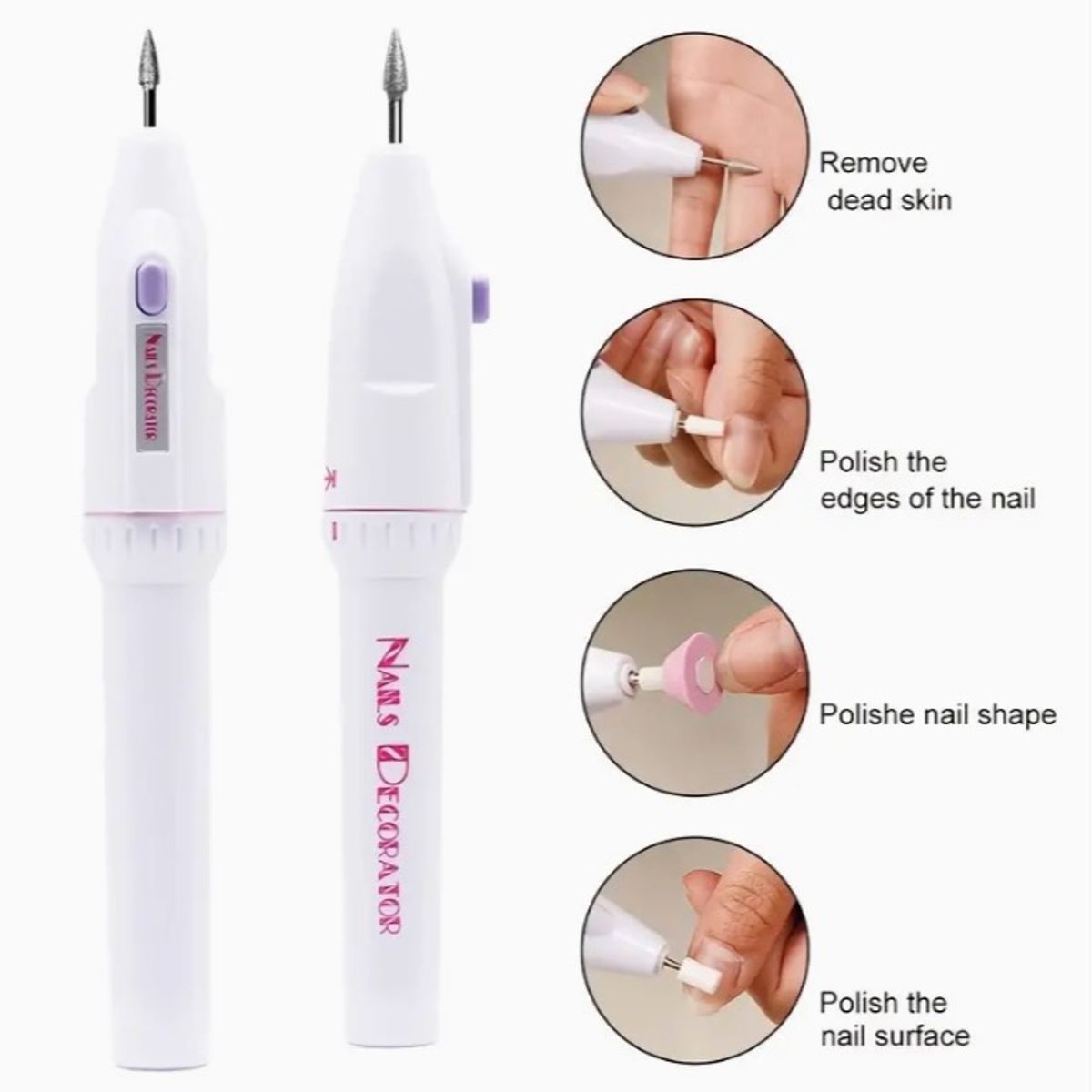 GENERICO - Esmeril Para Cuidado de Uñas en Manos y Pies Portatil