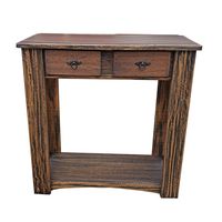 Mesa de arrimo una division y dos cajones cafe 80cm