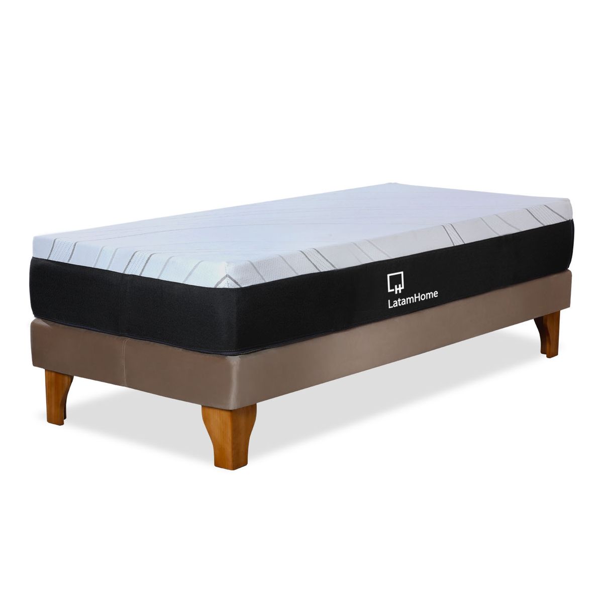 LATAM HOME - CAMA ZEN TOP FOAM SOFT TELA BEIGE 1 1/2PZA