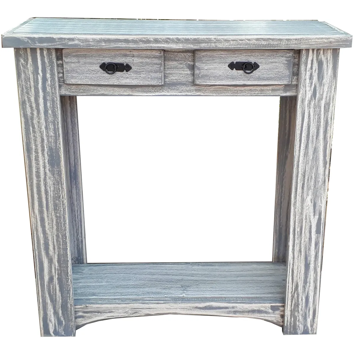 MARFELD MUEBLES - mesa de arrimo una division y dos cajones gris 80cm