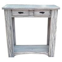 Mesa de arrimo una division y dos cajones gris 80cm