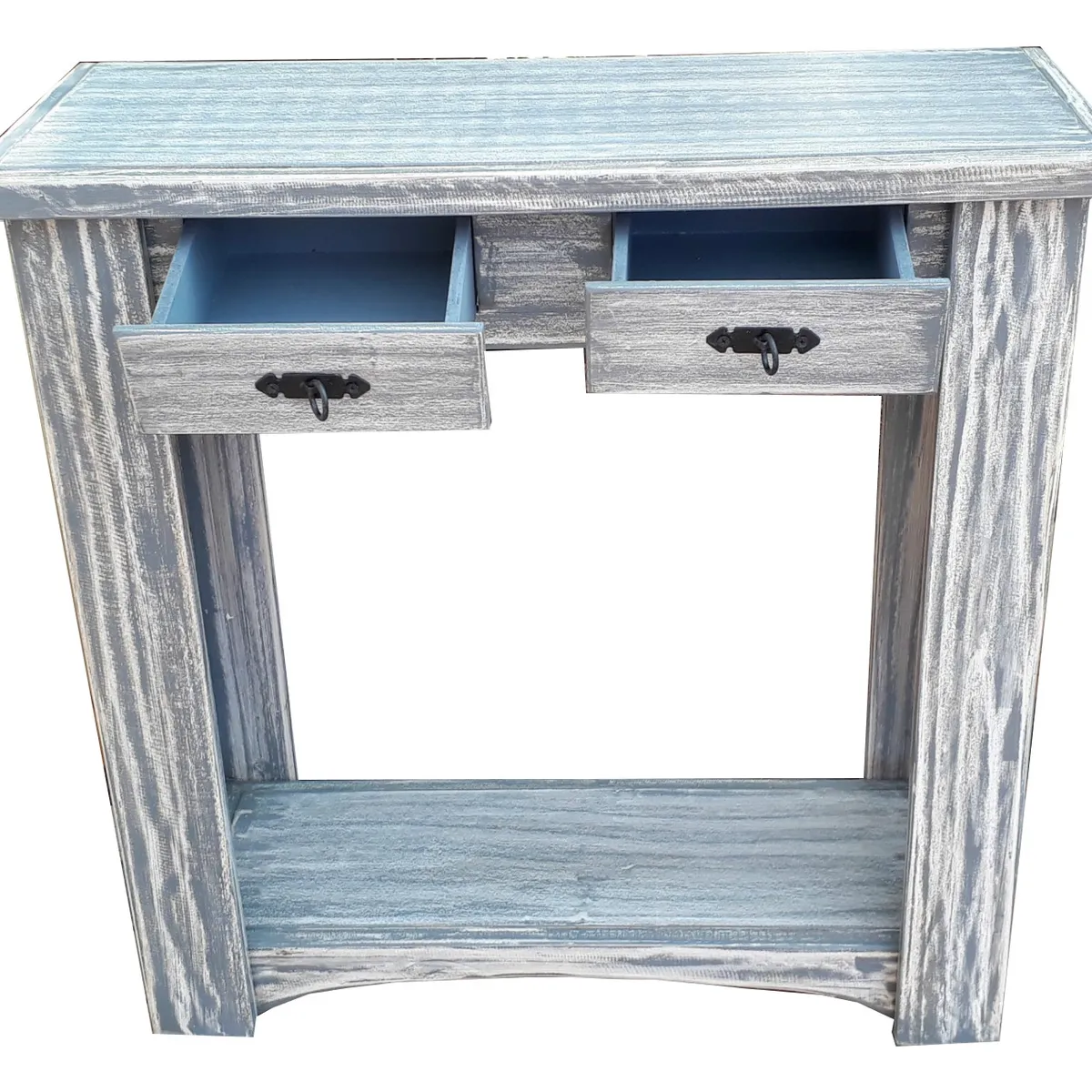 MARFELD MUEBLES - mesa de arrimo una division y dos cajones gris 80cm