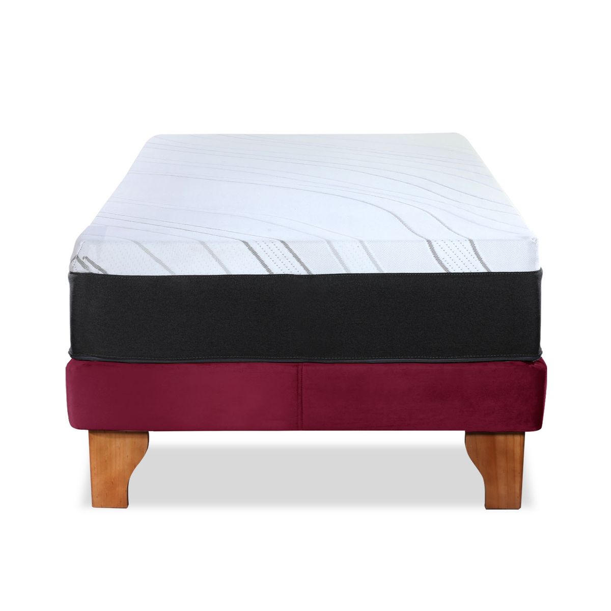 LATAM HOME - CAMA ZEN TOP FOAM VISCO TELA BURDEO 1PZA