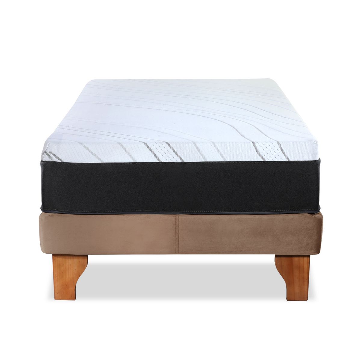 LATAM HOME - CAMA ZEN TOP FOAM VISCO TELA BEIGE 1 1/2PZA