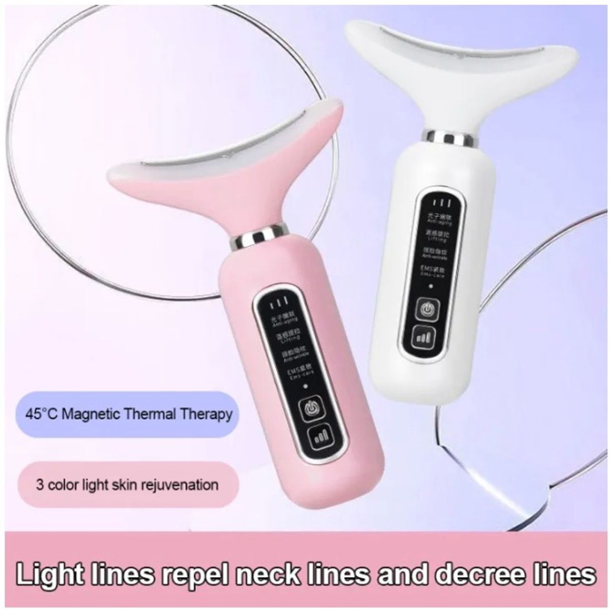 GENERICO - Aparato de Belleza Para el Cuello con Vibración de Onda de luz