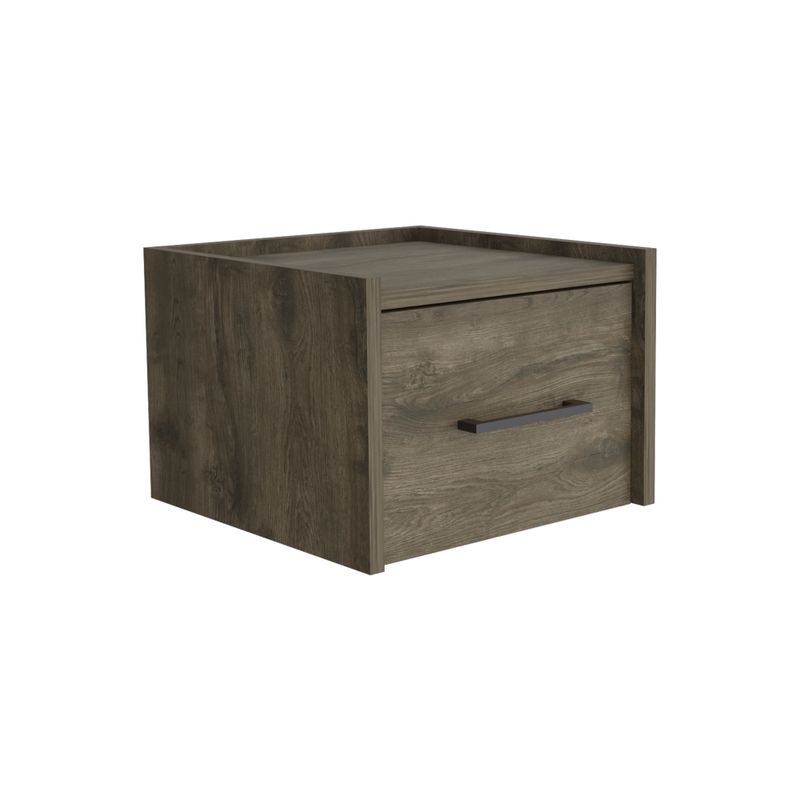 FMFURNITURE - Velador Flotante 1 Cajón - Café Oscuro 25x35x33.5 cm