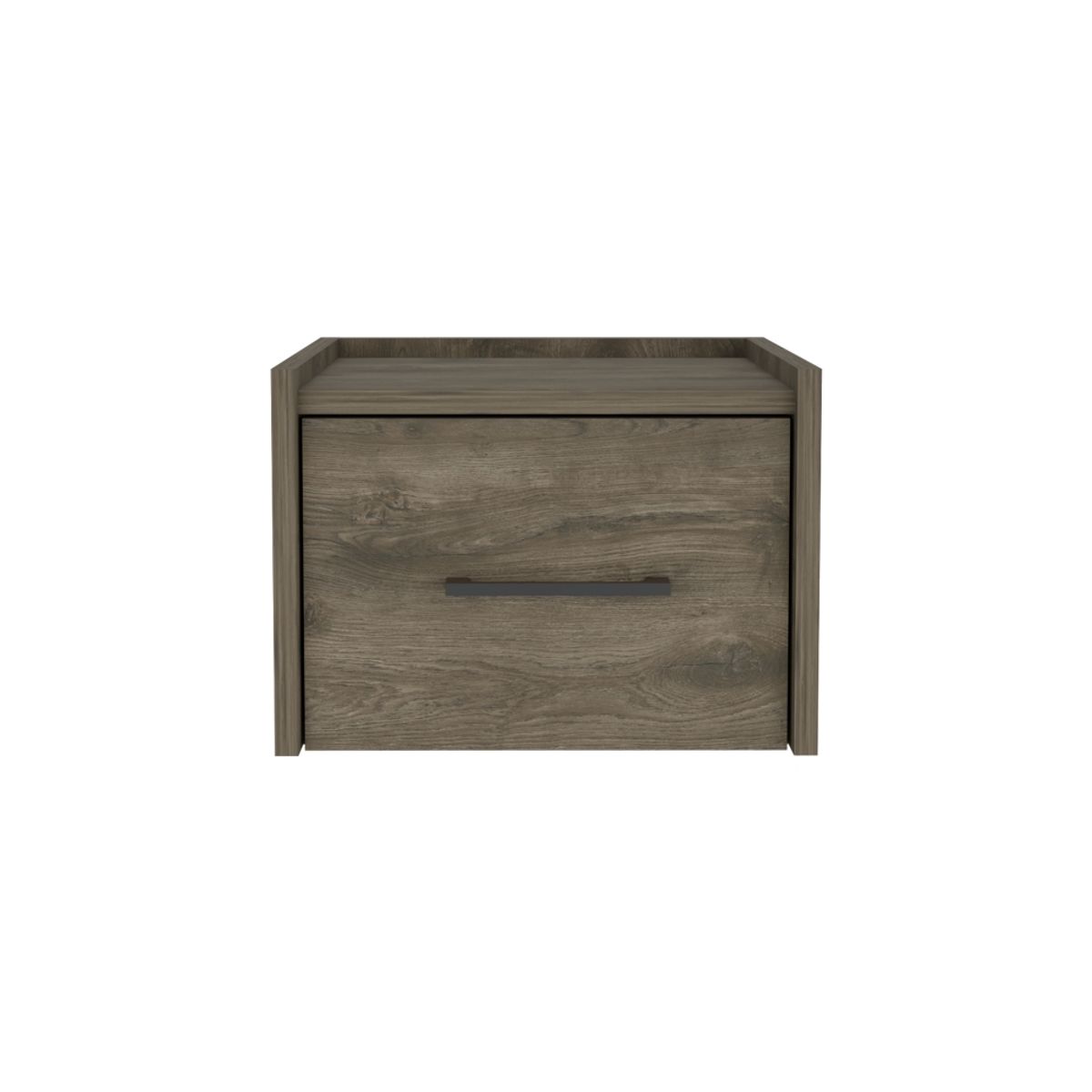 FMFURNITURE - Velador Flotante 1 Cajón - Café Oscuro 25x35x33.5 cm