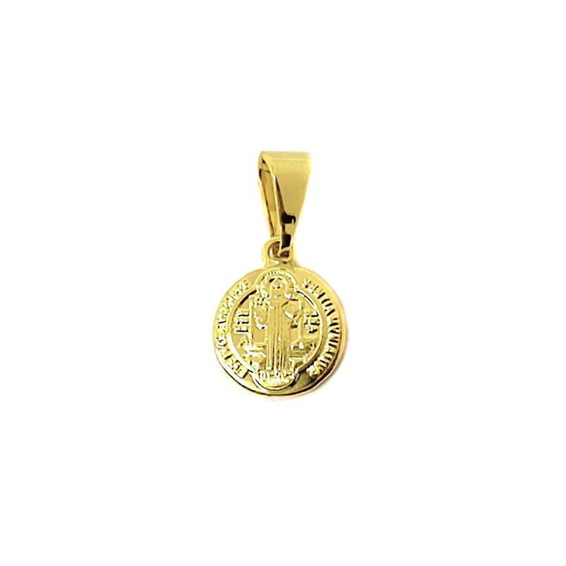 ANDREA COGGIOLA JOYAS - Colgante Mini San Benito 9 mm Enchapado Oro 18k