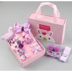 OEM - SET JUEGO DE 18 PINCHES PARA NIÑAS PURPURA