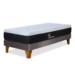 LATAM HOME - CAMA ZEN TOP FOAM HYBRID TELA GRIS 1 1/2PZA