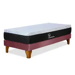 LATAM HOME - CAMA ZEN TOP FOAM HYBRID TELA PALO ROSA 1 1/2PZA