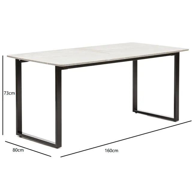 LESSOX - Mesa de Comedor Marmoleada Gris