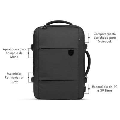 Imagen 2 del producto Pack Mochila De Viajes + Organizadores - Grand Travel Backpack - Cabina Avion Impermeable