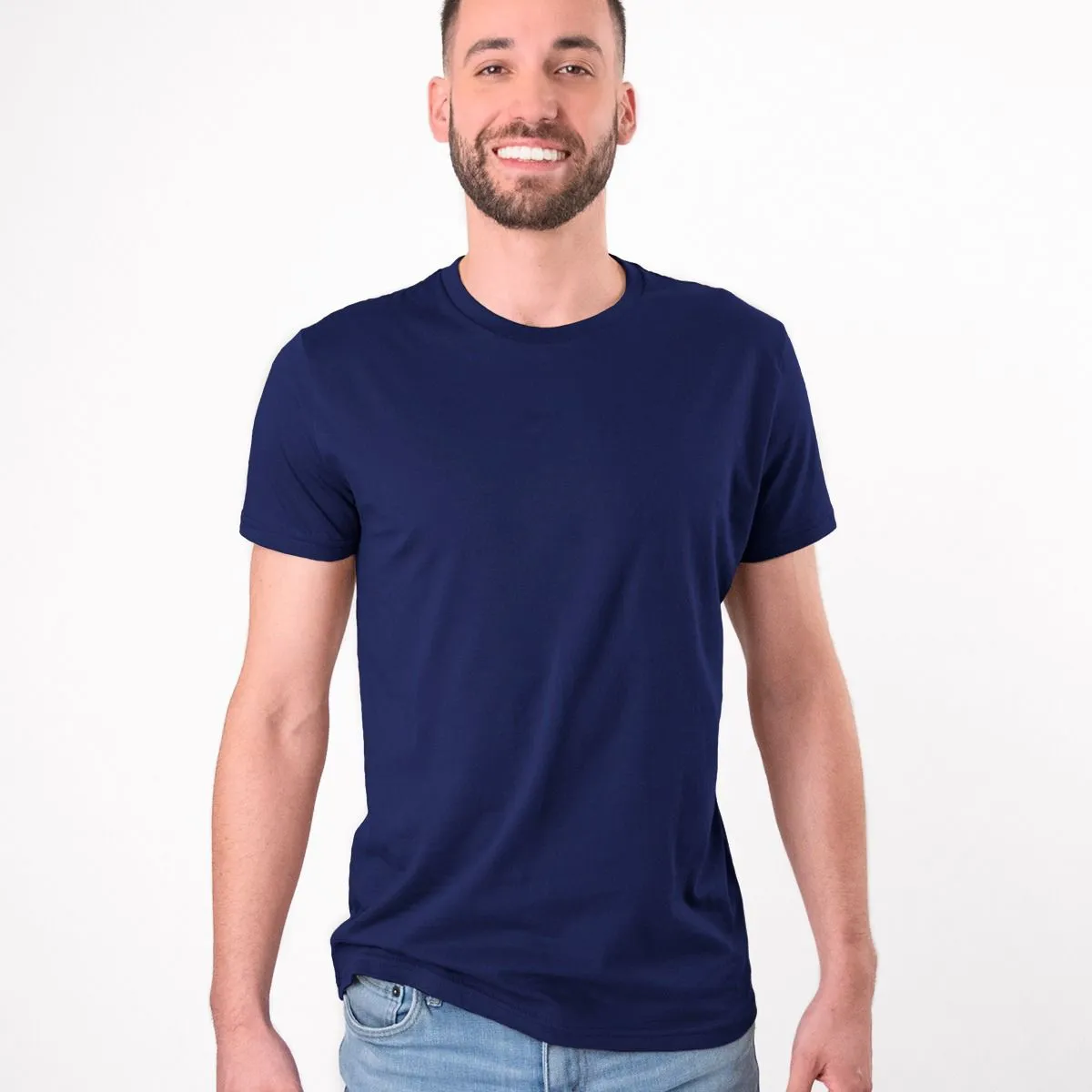 GENERICO - Polera de algodón pima cuello redondo manga corta