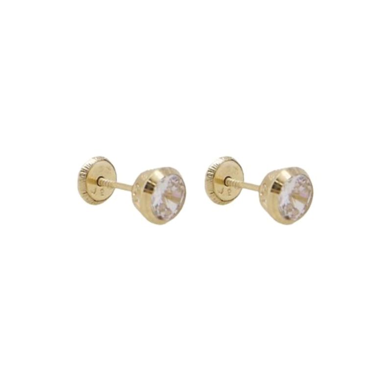 JB JOYAS BARON - Aros de Oro 14kt Circon Punto