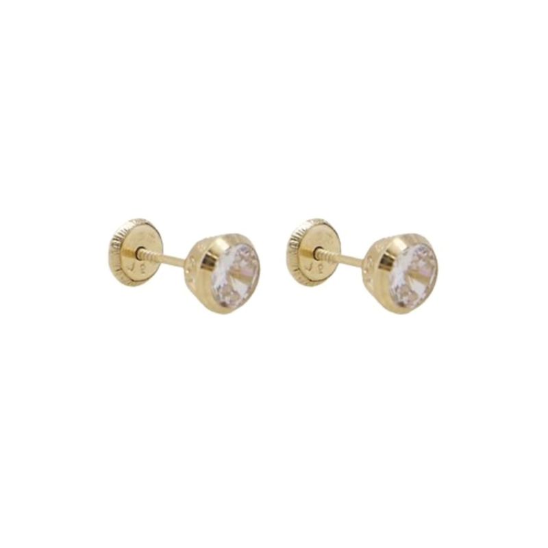JB JOYAS BARON - Aros de Oro 14kt Circon Punto