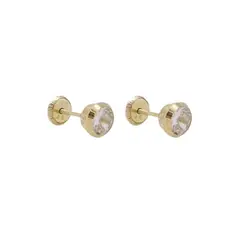 JB JOYAS BARON - Aros de Oro 14kt Circon Punto