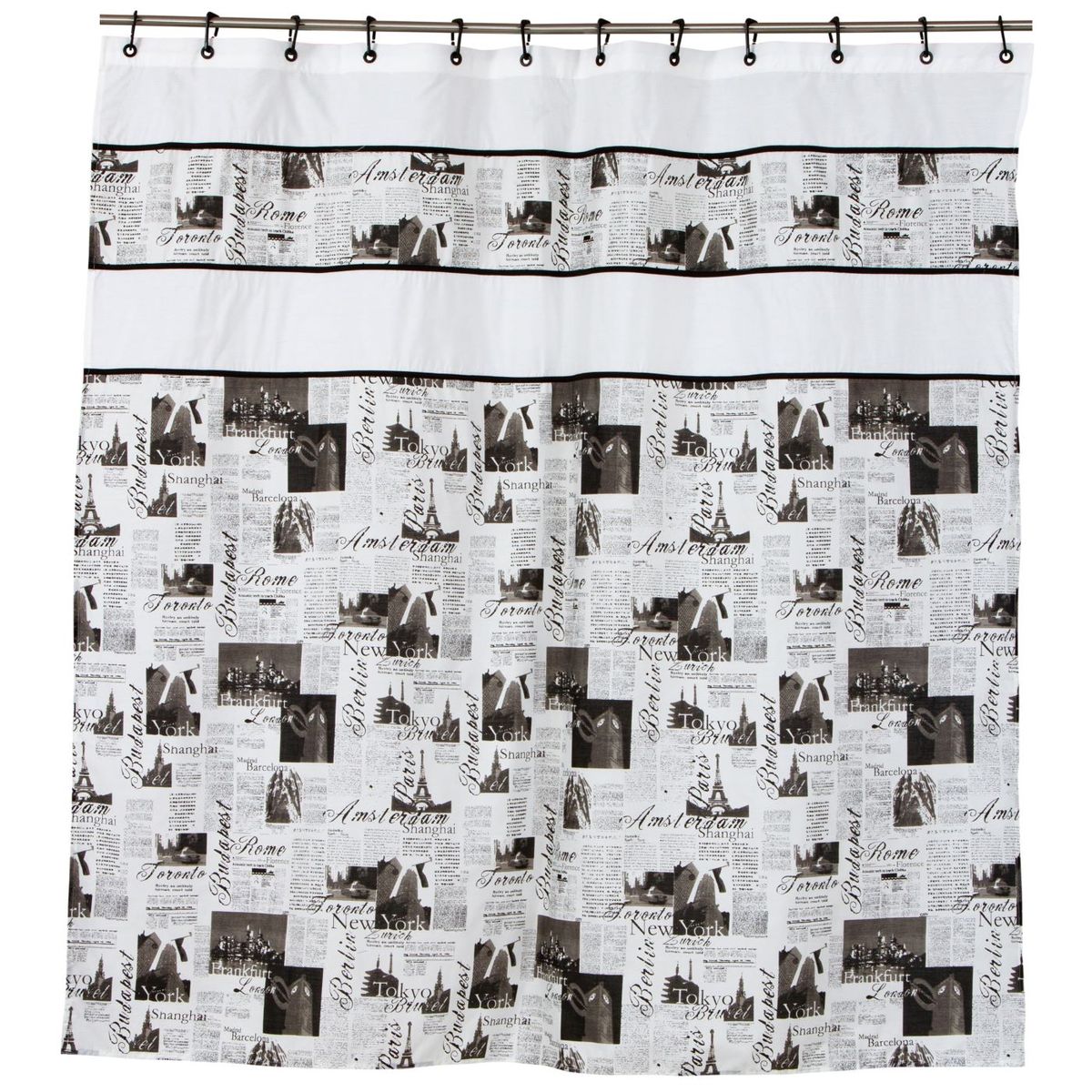 GENTILE - Cortina de Baño Medida Especial color Crudo diseño Diario  200 x 2000 cms