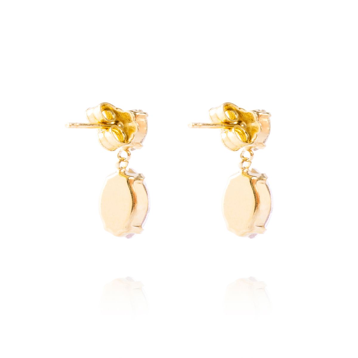 JB JOYAS BARON - Aros de Plata Esterlina 925 Doble Circonita Ovalado