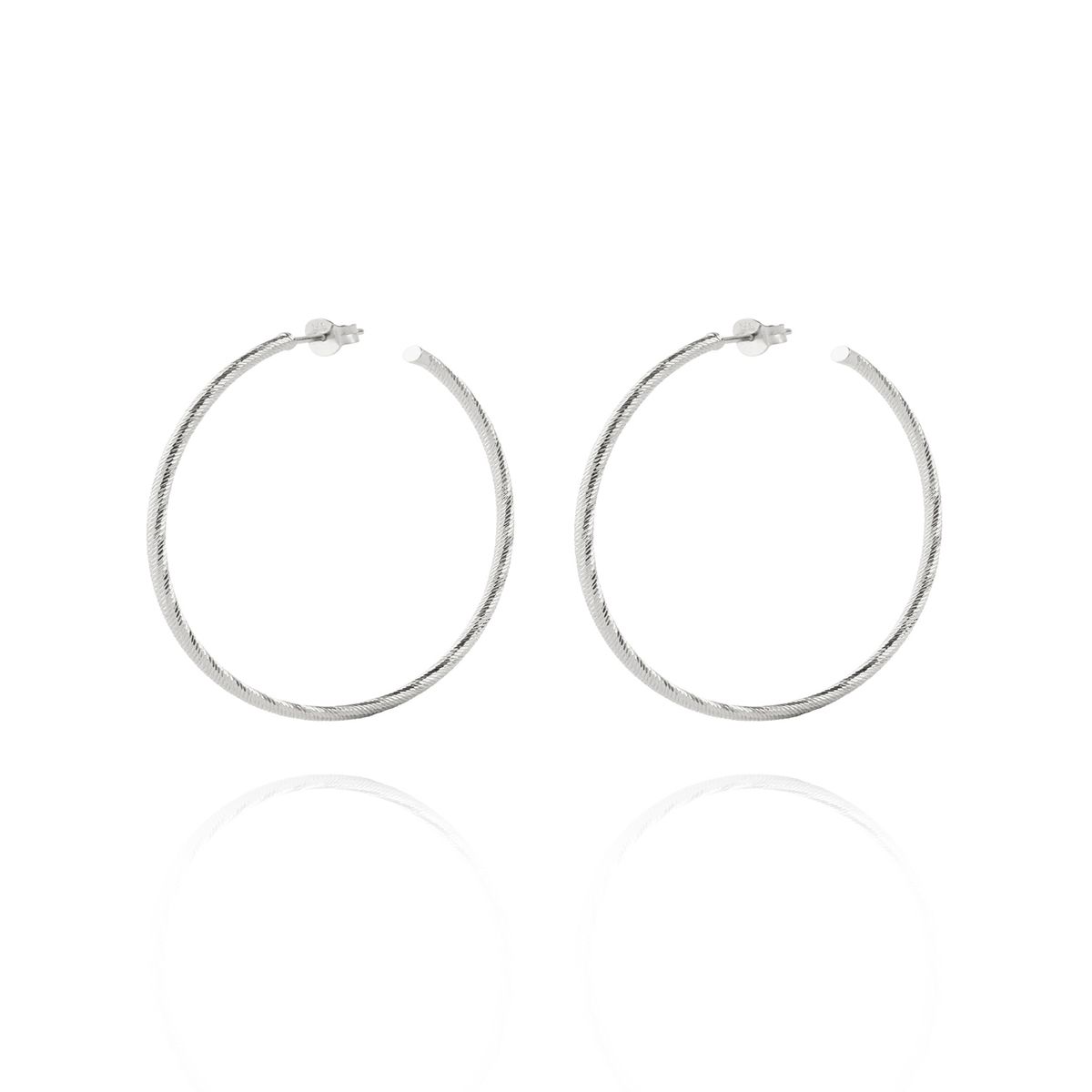 JB JOYAS BARON - Aros de Plata Esterlina 925 Argollas Torcidas 45mm