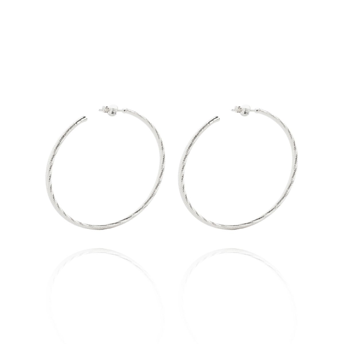 JB JOYAS BARON - Aros de Plata Esterlina 925 Argollas Torcidas 45mm
