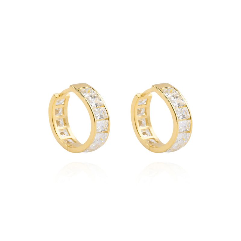 JB JOYAS BARON - Aros de Plata Esterlina 925 Argollas Prince Revestido en Oro 18kt