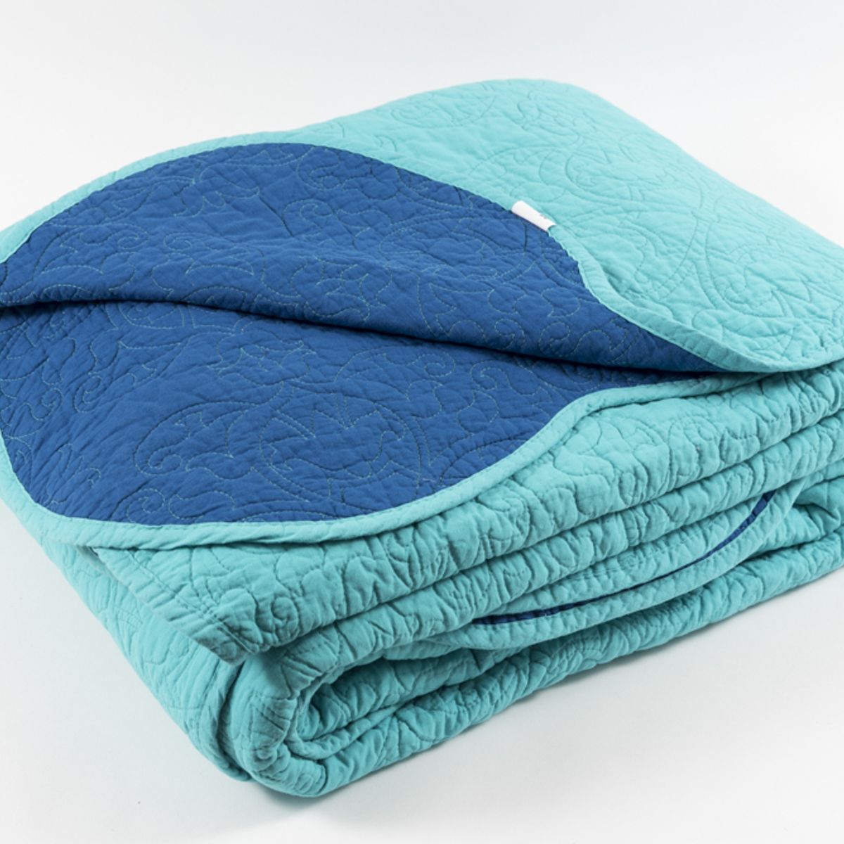 EL CASTILLO FRAZADAS - Quilt 100 Algodón Calipso Azul King