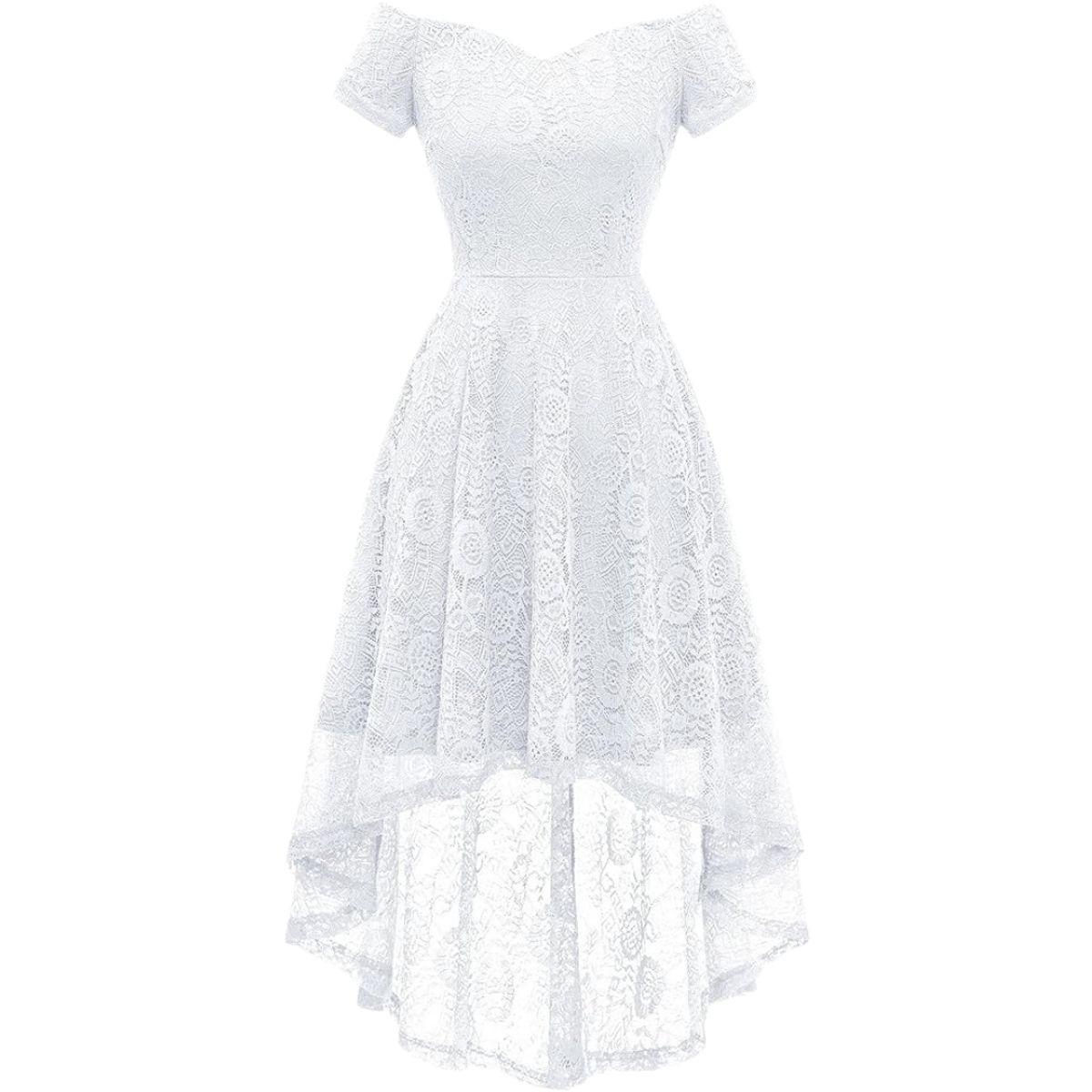 GENERICO - VESTIDO ASIMETRICO CUELLO BOTE MANGA CORTA IDEAL PARA FIESTA