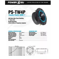 GENERICO - Tweeters Ps- Tw4p Power Su 400w/200rms 4 Oh Parlante De Auto