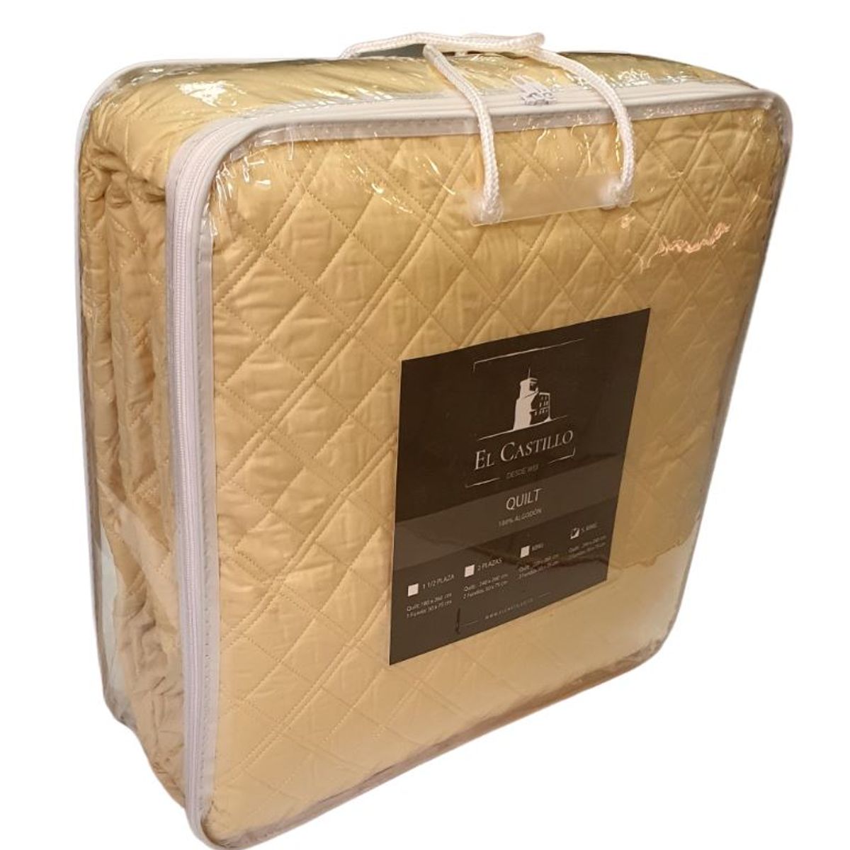 EL CASTILLO FRAZADAS - Quilt 100 Algodón Beige King