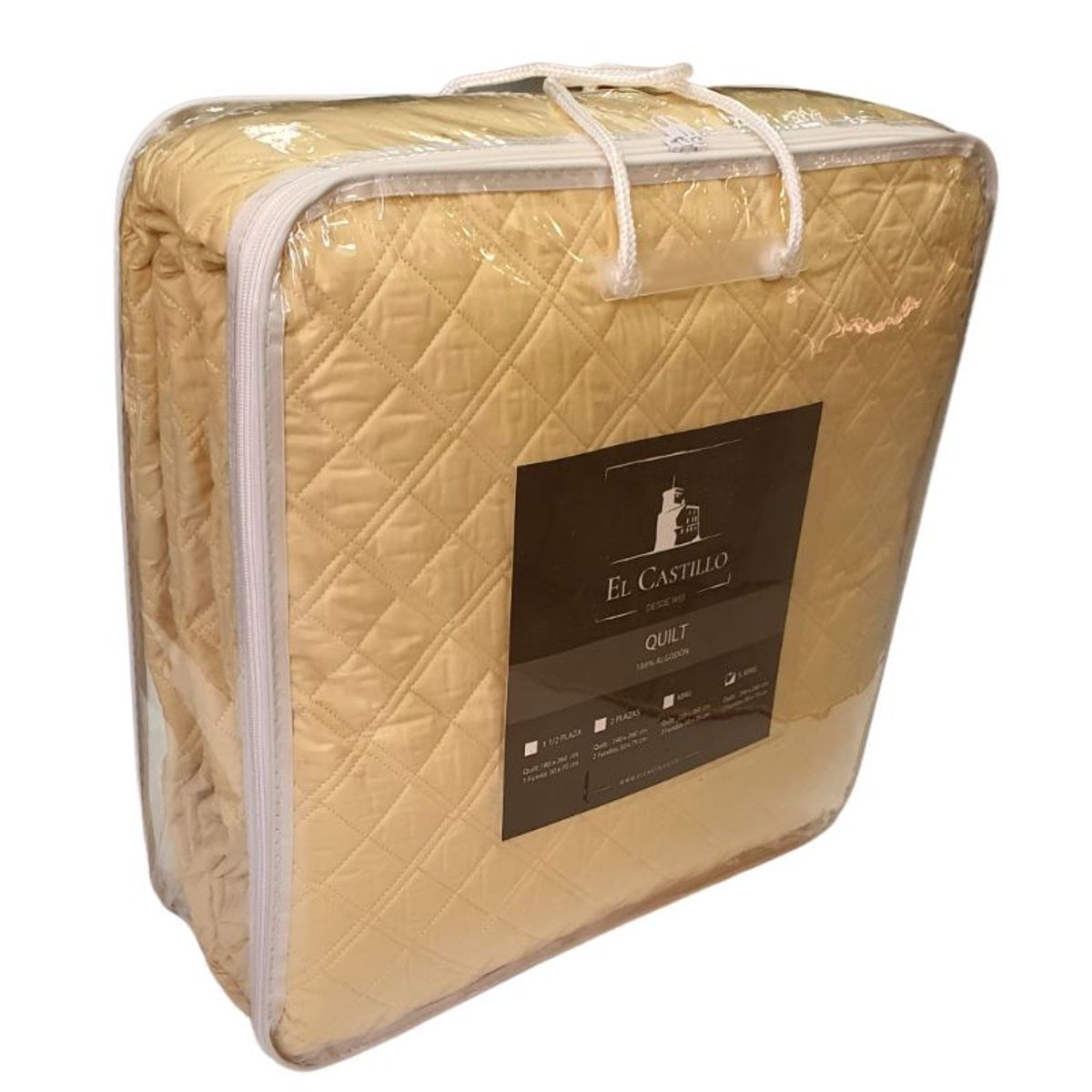 EL CASTILLO FRAZADAS - Quilt 100 Algodón Beige King