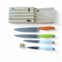 OSTER - Set cuchillos mango silicona 5 piezas chef -