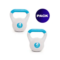 GENERICO - Pesa Rusa Kettlebell PVC 4 kg Pack 2x Unidades