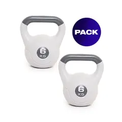 GENERICO - Pesa Rusa Kettlebell PVC 6 kg Pack 2x Unidades