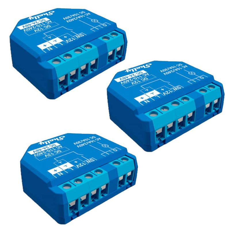 SHELLY - Pack 3x Rele Shelly Plus 1 UL
