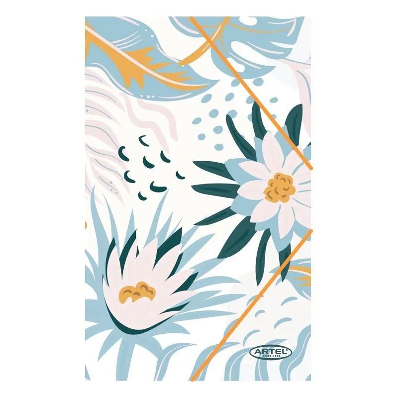 ARTEL - Carpeta con elástico Diseño Floral Blanco